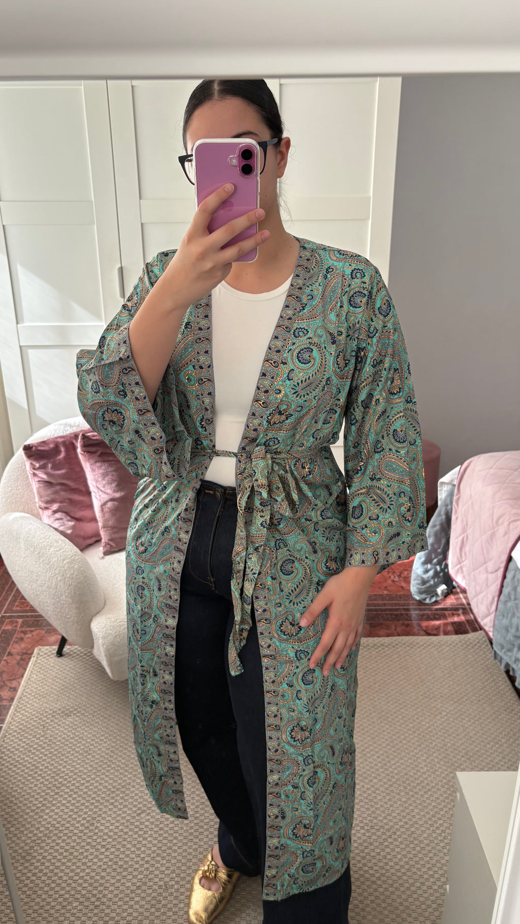 Kimono Cachemir verde