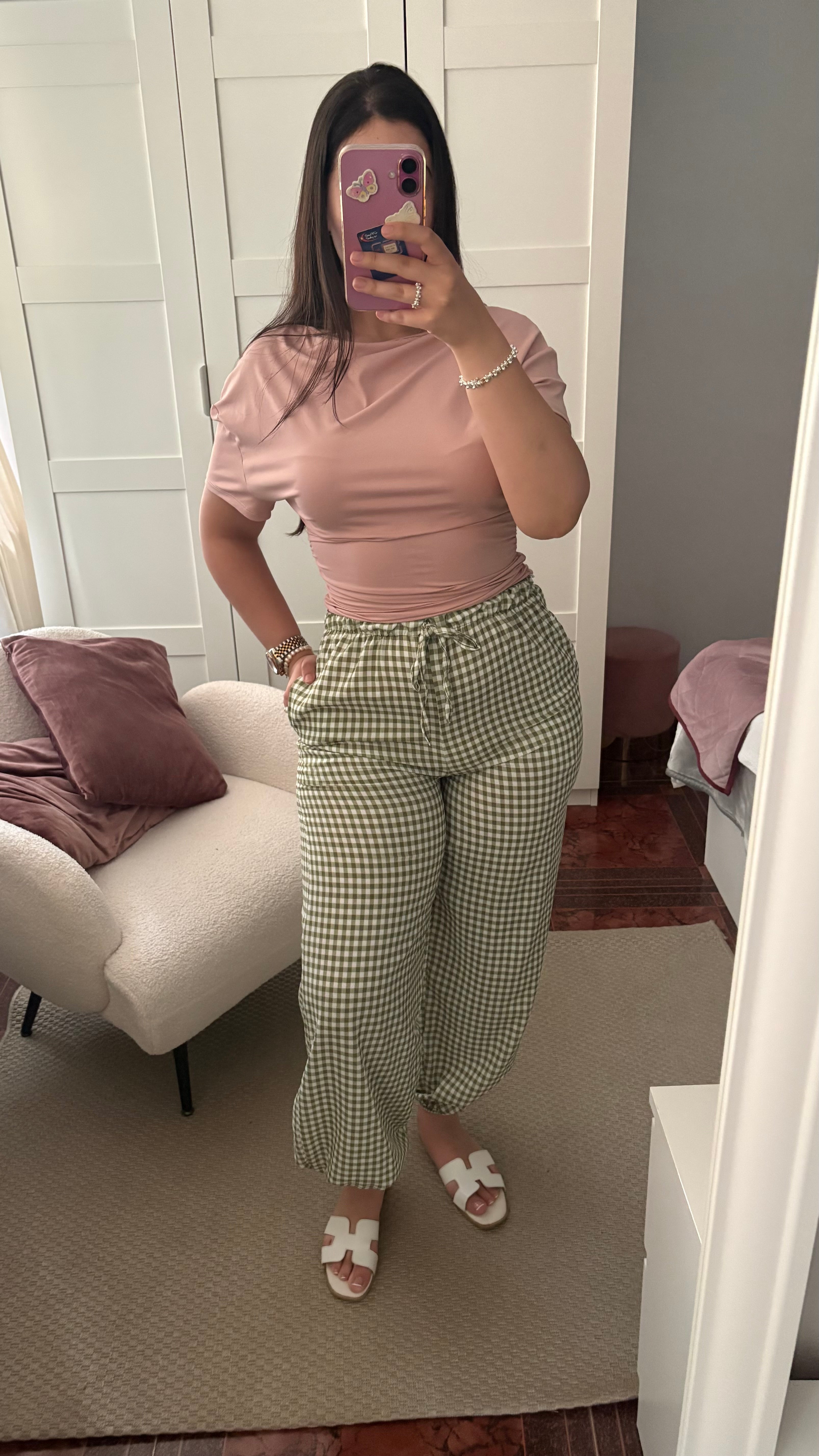 Pantalón vichy verde