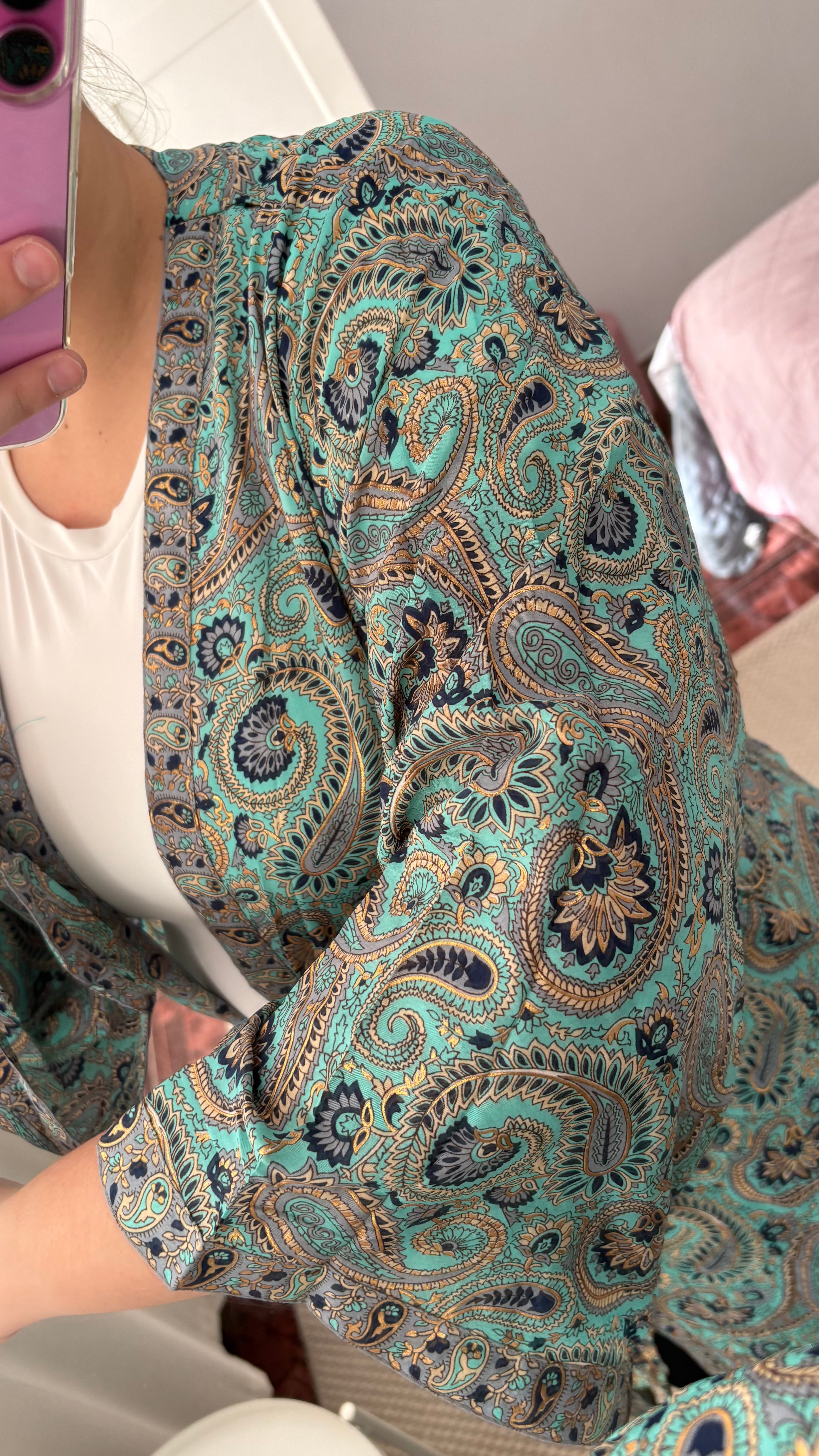 Kimono Cachemir verde