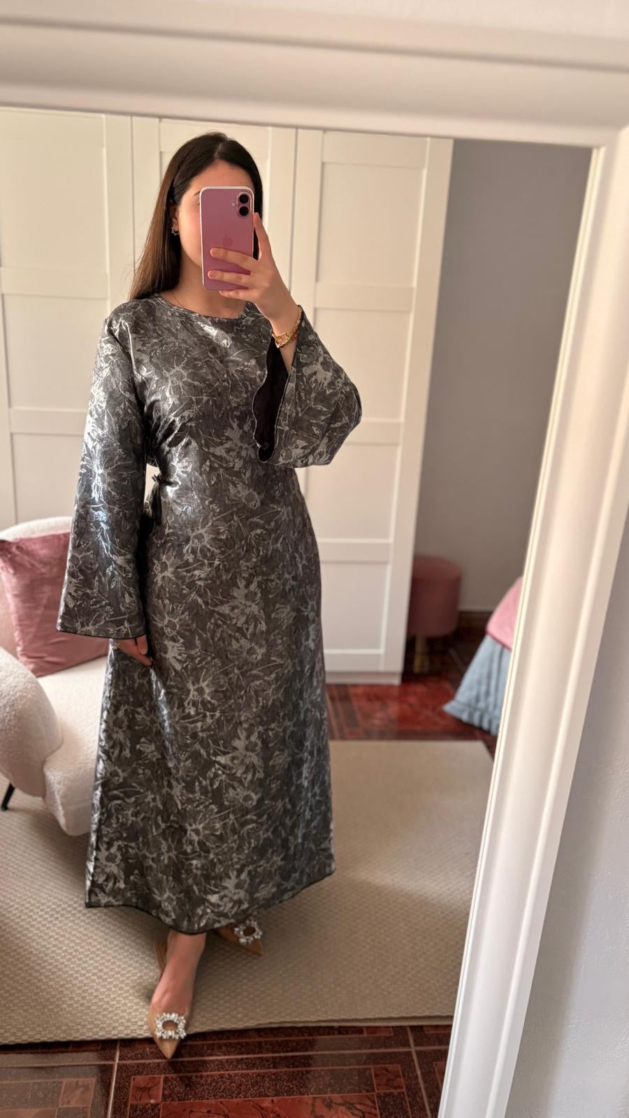 Vestido brocado Negro
